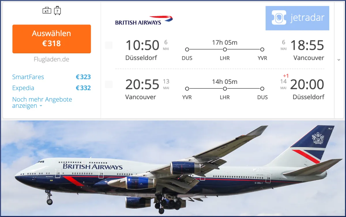 2019 09 25 British Airways Oneworld Flug Deals Vancouver