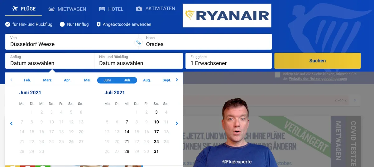 2021 02 11 Ryanair Oradea Flugplan Aenderung Ryanair