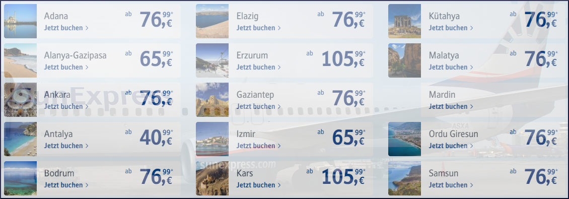 Fluge Flugverbindungen Sunexpress Fluggesellschaft De
