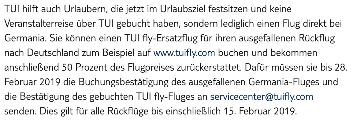 2019 02 TUIfly hilft Germania Passagieren