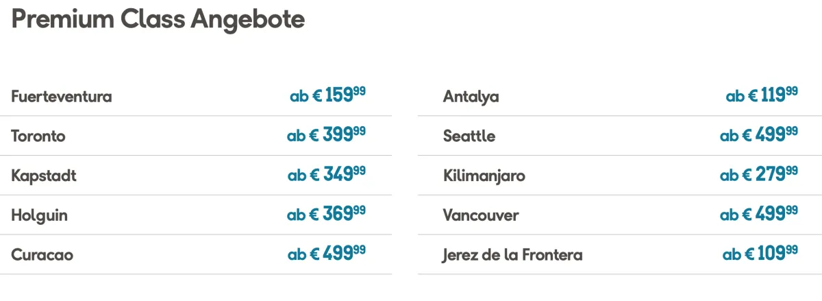 2019 03 Condor Premium Class Angebote