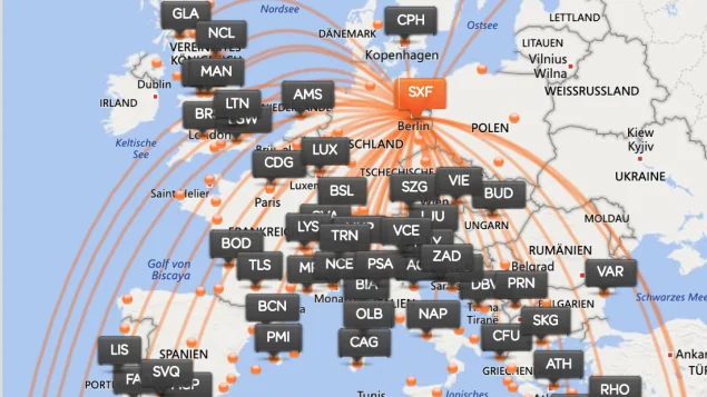 Flugstrecken News ab Berlin / Brandenburg