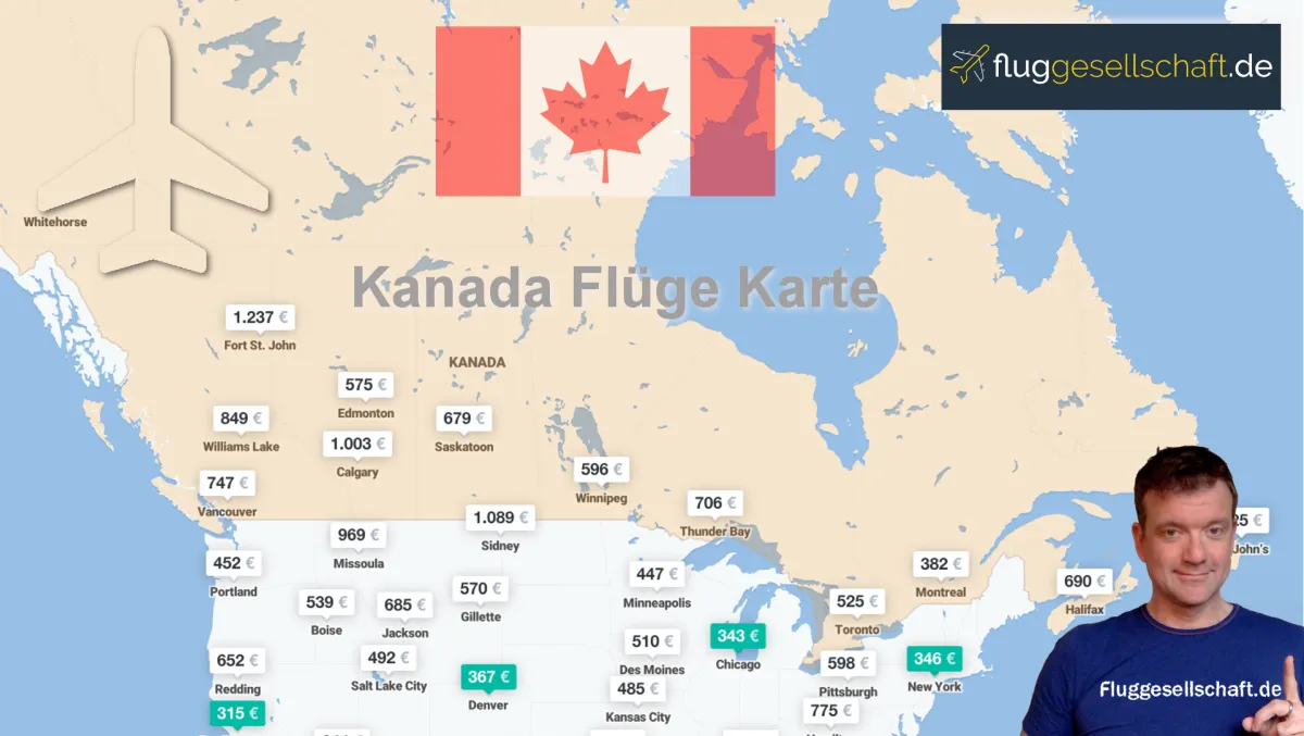 Kanada Fluege Karte Thomas