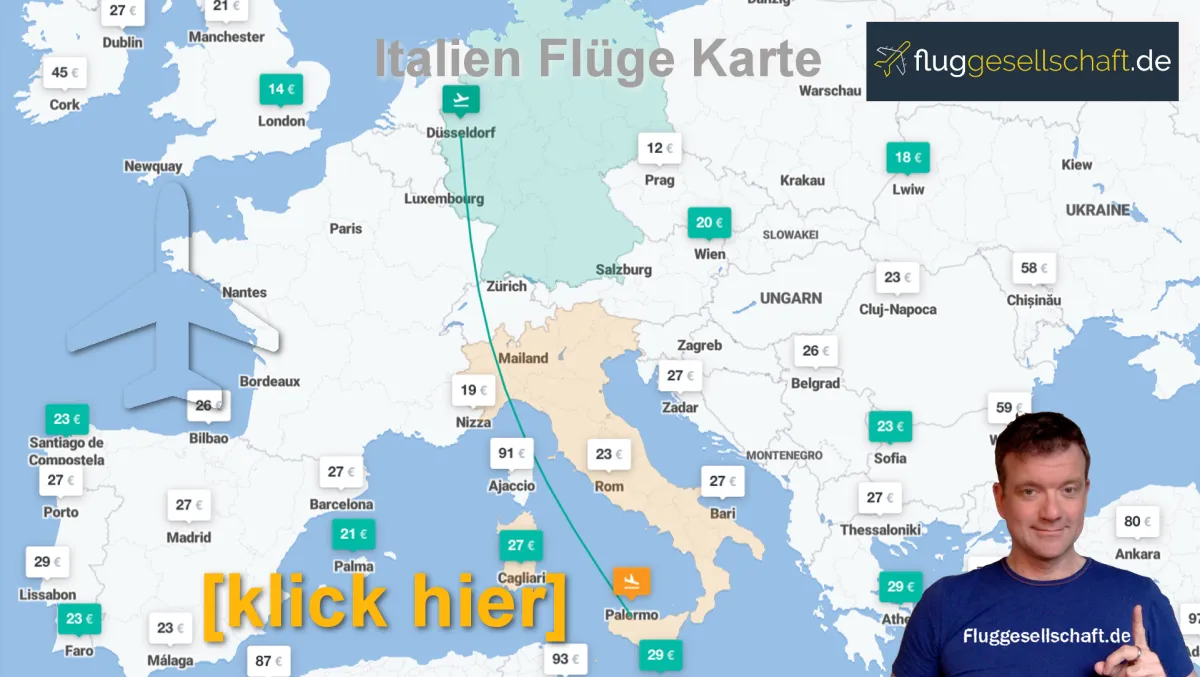 Flugdeals Italien Fluege Karte Map Thomas