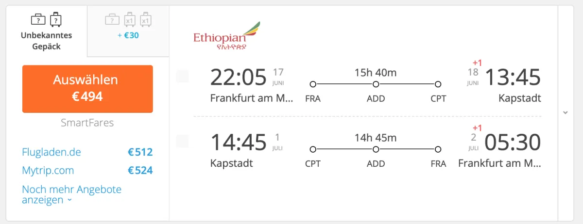 2019 05 Kapstadt mit Ethiopian unter