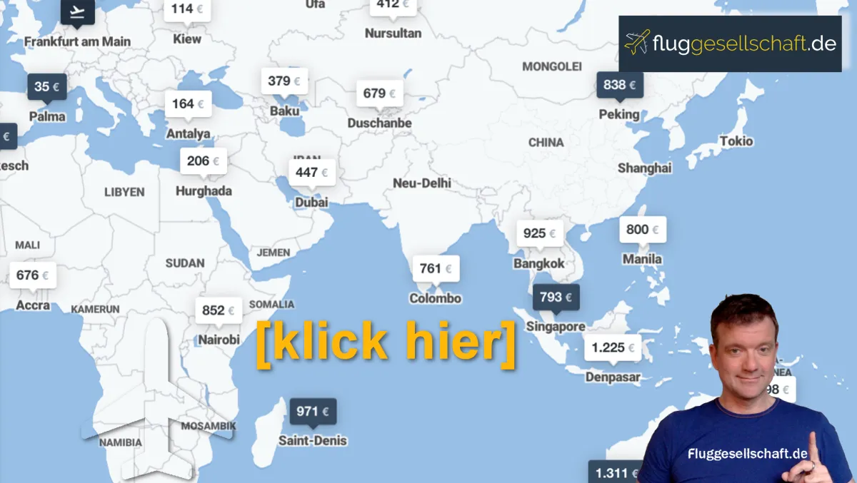 Flugdeals Karte Map Asien
