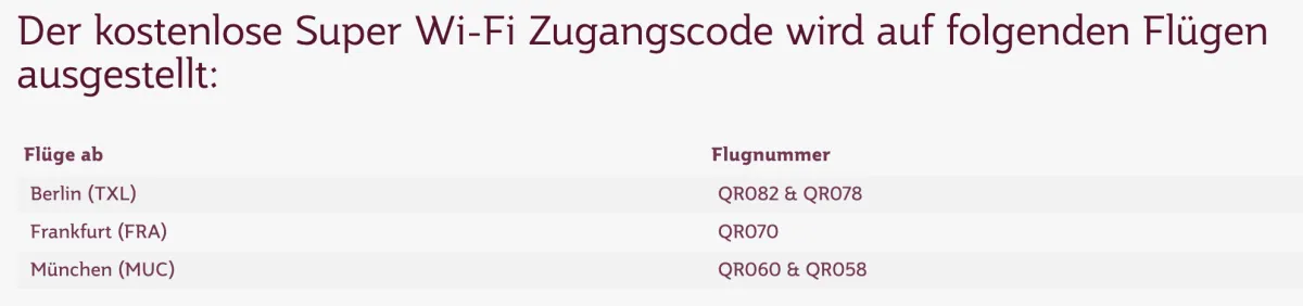2019 08 07 Qatar Airways Wifi kostenlos