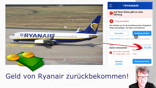 Ryanair Geldrückerstattung bei Flugannullierung