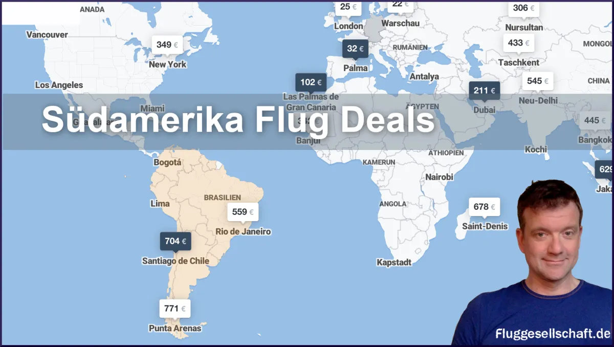 2019 Suedamerika Brasilien Argentinien Flugdeals Karte