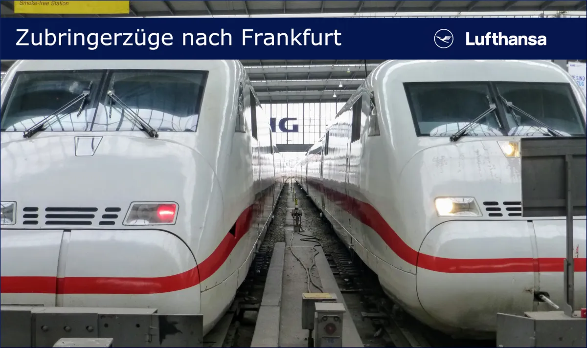 2019 Bahn Zugfahren Rail and Fly Zubringerzuege Lufthansa