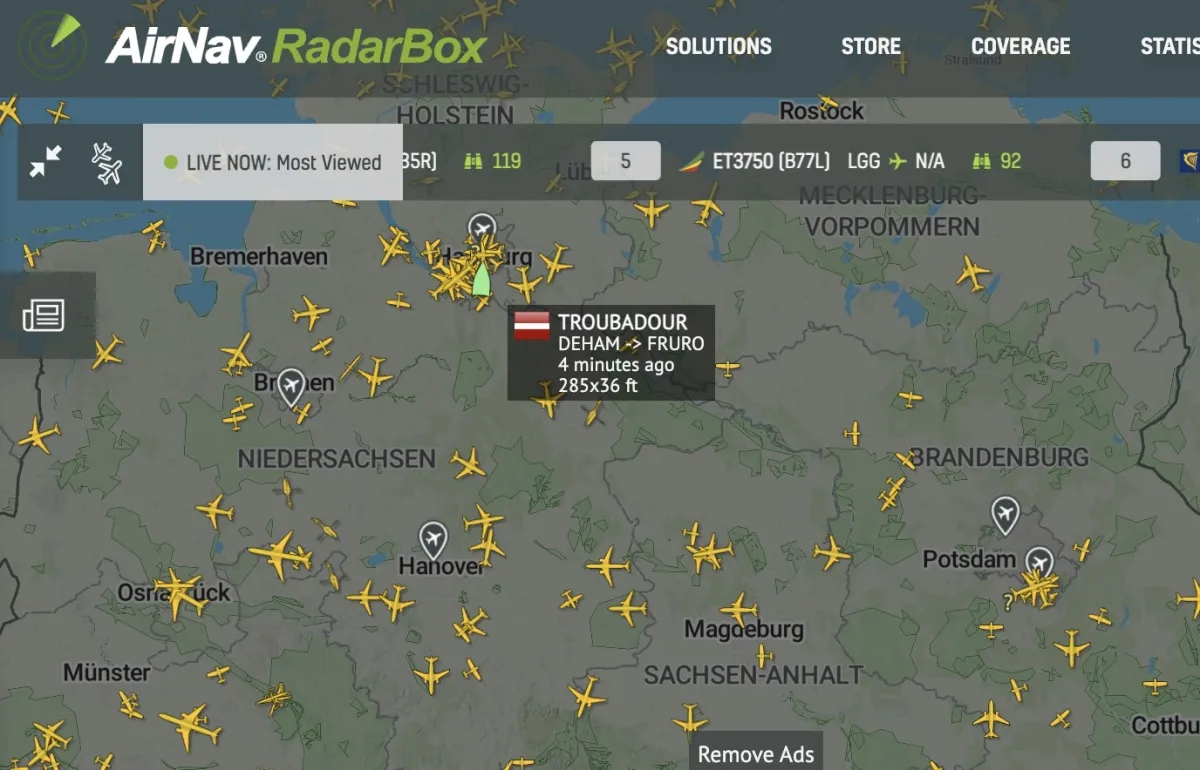 Radarbox Airnav 2023 Screenshot Flugradar