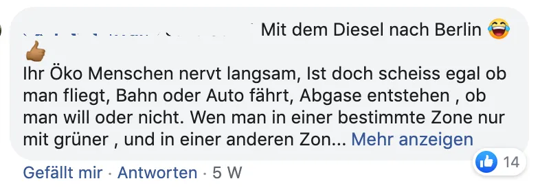 Fliegen Klimawandel Facebook easyjet Berlin Werbung